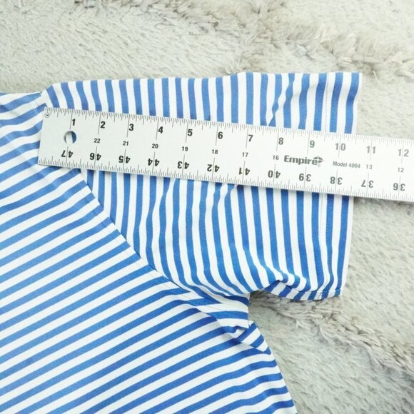 Peter Millar Summer Comfort Polo Shirt Mens Extra Large Striped Blue Golfer - Picture 8 of 10